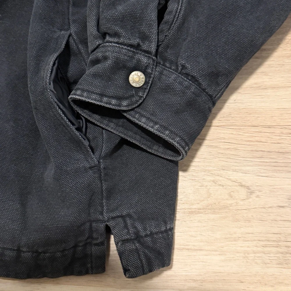 Vintage Anchor Blue Men’s Quilted Work Jacket Black Canvas Size XL